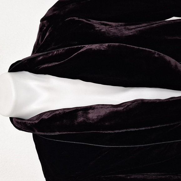 Amaryllis Dark Purple Velvet Romantic Whimsigoth Single Lapel Blazer Jacket XS - Picture 3 of 16